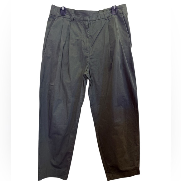 COS Pants - COS Women’s 100% Cotton Olive Green Pleated Chinos Sz 10